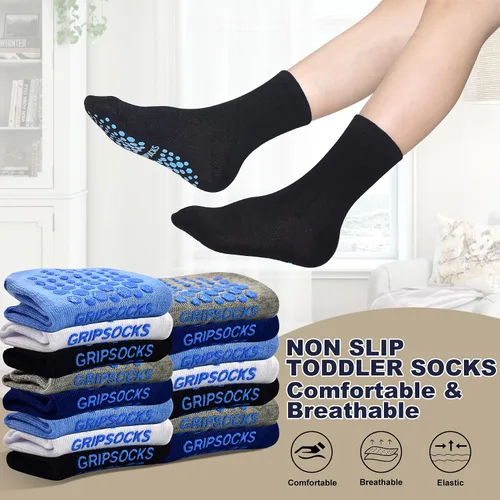 Vista 5 de SkiBeaut 15 pares de calcetines para niños pequeños, calcetines antideslizantes para niños y niñas, calcetines antideslizantes para niños de 1 a 10