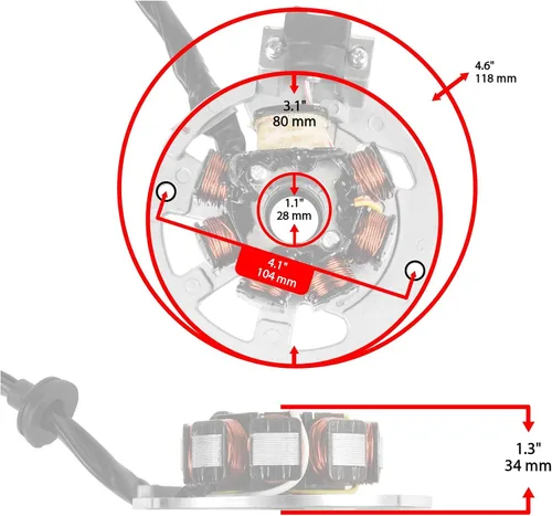 Vista 2 de Caltric Estator Magneto compatible con Polaris Scrambler 90 50 2001-2003