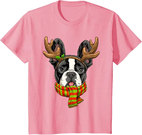 Vista 13 de Camiseta de Navidad para perro Bulldog Francés, Negro, S