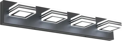 Vista 25 de SOLFART Lámparas LED para tocador de baño: 3 luces de níquel cepillado moderno acrílico para pared de baño sobre espejo de 20 pulgadas 5CCT Níquel