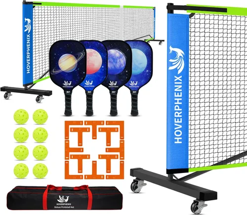 Vista 9 de Portable Pickleball Net Set, 22FT Pickle Ball Net with Paddle Set of 4 Regulation Size Net, Weather Resistant Steel Frame, Outdoor Pickleballs and