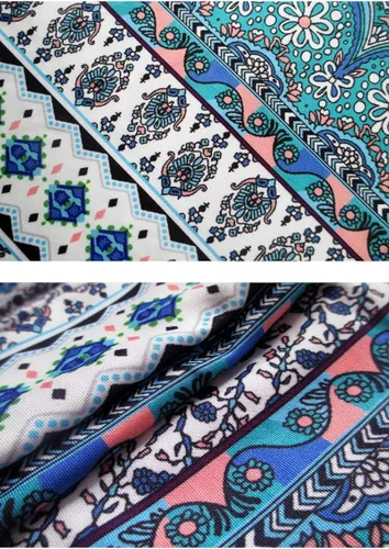 Vista 4 de Herose - Pantalones acampanados para mujer tiro alto, estilo bohemio, largos hasta el suelo, tallas S a 2XL