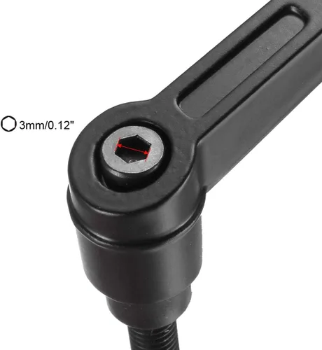 Vista 4 de uxcell M6 x 1.969 in Mango de palanca de sujeción ajustable Rosca botón de trinquete macho roscado perillas roscadas manijas de tornillo giratorios