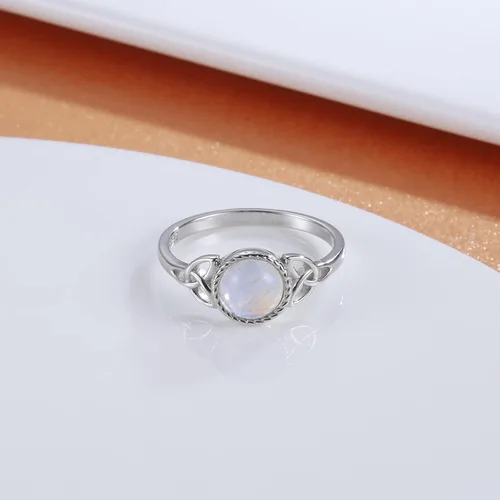 Vista 4 de Irish Celtic Knot Stud Earrings Moonstone Celtic Vintage Ring 925 Sterling Silver Good Luck Triquetra Cross Knot Earrings Jewelry Gifts for Women