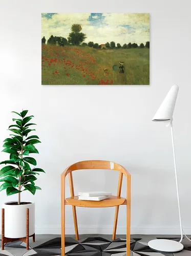 Vista 2 de buyartforless Póster artístico de amapolas por Claude Monet, 36 x 24 pulgadas, decoración de pared, pintura famosa de maestros de museo