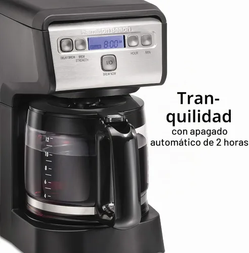 Vista 6 de Hamilton Beach Cafetera de goteo programable compacta de 12 tazas