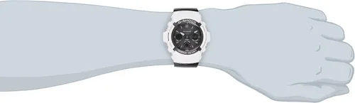 Vista 2 de Casio AWGM100GW-7A G-Shock Atomic Timekeeping Reloj analógico-digital en blanco y negro para hombre, Negro -, Digital