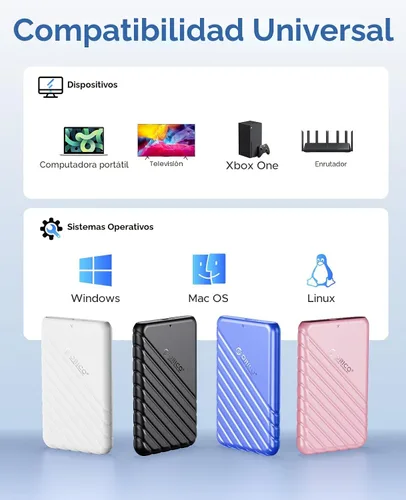 Vista 5 de ORICO Carcasa para disco duro externo de 2,5 pulgadas, USB 3.0 a SATA III, para SATA HDD SSD de 7mm y 9,5mm, sin herramientas [con soporte UASP]