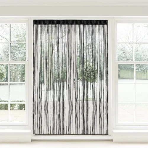 Vista 4 de Cortina de Cuerdas para Puerta, Panel de Pared con Flecos Divisor de Habitación Persiana para Ventana, Pantalla Decorativa de Borlas para Hogar