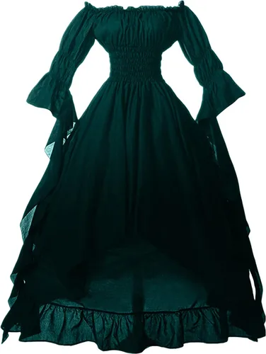 Vista 4 de Vestido medieval para mujer, vestido renacentista de feria irlandesa, vestido rococó, vestido pirata, vestido vintage victoriano gótico de bruja