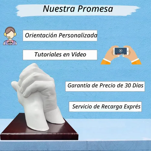 Vista 6 de Kit de fundición manual para parejas con base de madera y exhibición de tarjetas personales