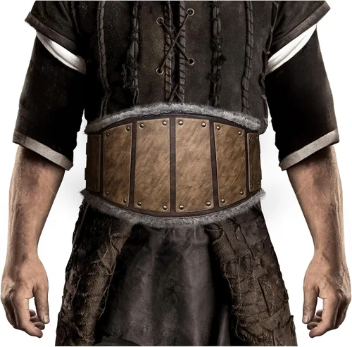 Vista 4 de HiiFeuer Armadura de hombro Viking individual con armadura de cintura bárbara y protectores medievales de Brigandine, juego de guerrero vikingo