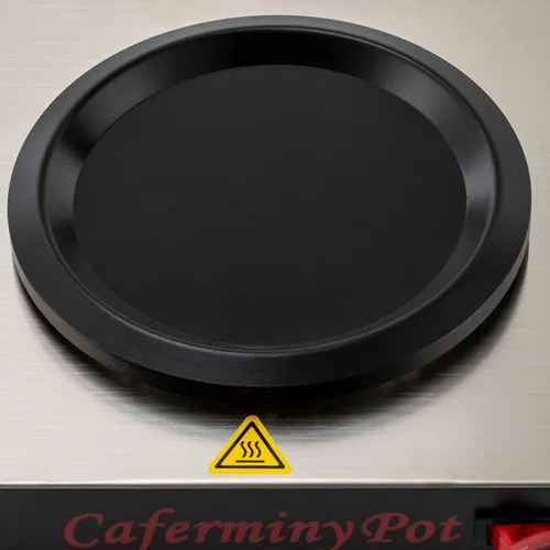 Vista 4 de Calentador de café de un solo quemador, plato calentador de decantador de 110 V, calentador portátil de acero inoxidable para decantador de vidrio