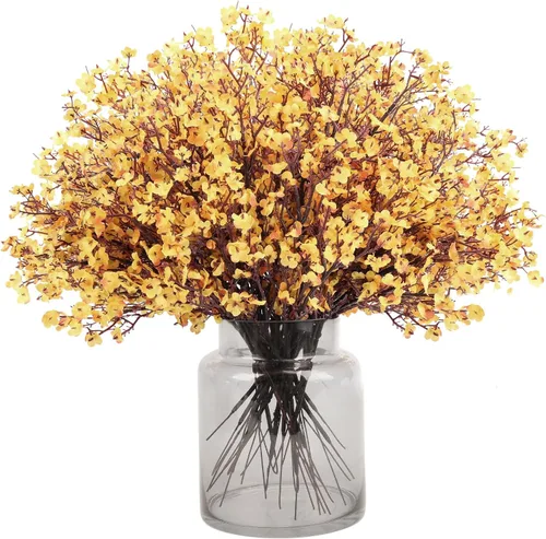Vista 8 de MACTING 24 flores artificiales de aliento de bebé a granel, resistentes a los rayos UV, flores de seda sintética de gypsophila para jarrón, boda Azul