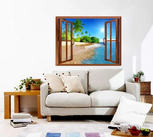 Vista 32 de wall26 Mural de pared extraíble de playa y mar tropical, 24 x 32 pulgadas
