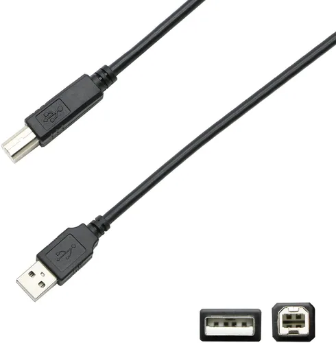 Vista 2 de Cable de impresora, USB A a USB B, cable de impresora a escáner de computadora de 5 pies para HP, Canon, Dell, Epson, Brother, Lexmark, Xerox