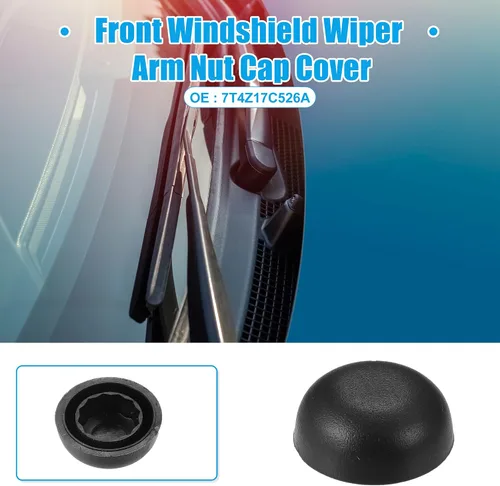 Vista 2 de ACROPIX Tapa de tuerca de brazo de limpiaparabrisas delantero, color negro, para Ford Edge 2007-2014, paquete de 1