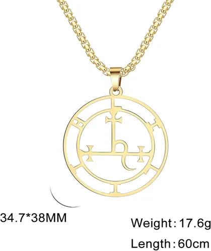 Vista 12 de EUEAVAN Sigil of Lilith Collar para mujeres y hombres Hécate gótico Lilith Diosa Sigil colgante Lucifer Signo mitología pagana joyería regalo