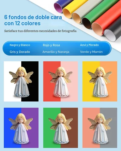 Vista 4 de Caja de luz de estudio fotográfico mini de Puluz, kit de tienda de fotos portátil, carpa plegable para fotografía con CRI >95, 104 luces LED y 6