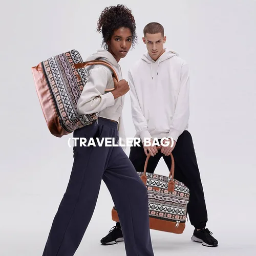 Vista 3 de MyMealivos Bolsa de lona para el fin de semana o viaje durante la noche, bolsa de tela de lana gruesa con bolsa para zapatos