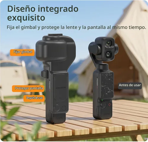 Vista 3 de Funda protectora de pantalla de lente cardán para DJI Osmo Pocket 4P Negro