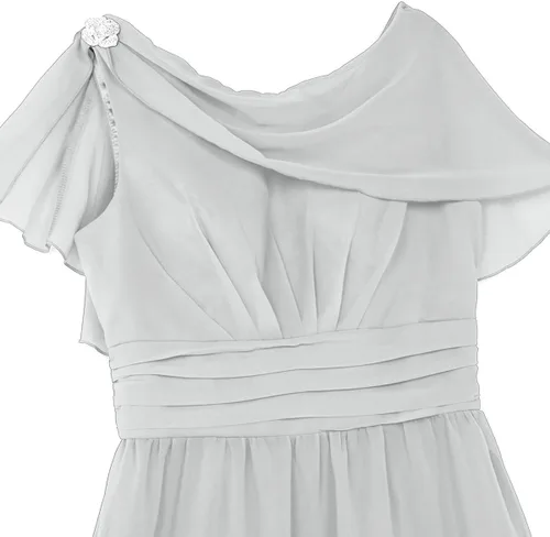 Vista 6 de ACSUSS - Vestido de dama de honor para mujer de gasa con volantes