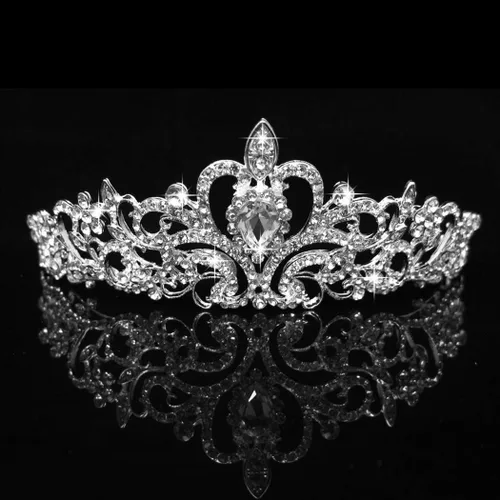 Vista 2 de COCIDE Silver Jewelry Set for Women Crystal Tiara and Necklace Kit for Girls Rhinestone Crown Earrings Neck Accessories for Bride Wedding Birthday