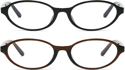 Vista 4 de ADE WU Gafas ovaladas de moda para mujer, lindos lentes retro de los años 90, con marco ligero y delgado