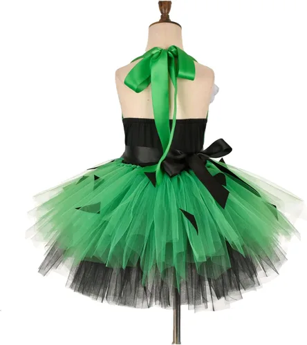 Vista 6 de iiniim Baby Kids Costume Halloween Cosplay Dress Up Cavegirl Tutu Dress with Headwear