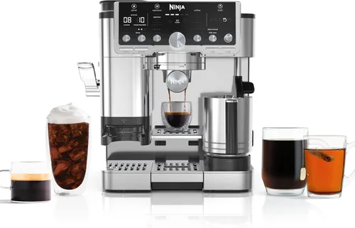 Vista 9 de Ninja Luxe™ Café Pro diseñado por David Beckham, máquina de café expreso, café por goteo, cerveza fría, agua caliente, manipulador integrado