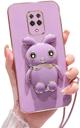 Vista 13 de DINGK Funda compatible con Redmi Note 9S Funda de teléfono TPU Silicona Soporte galvanizado Suave Durable Caída Protección a prueba de golpes para 1