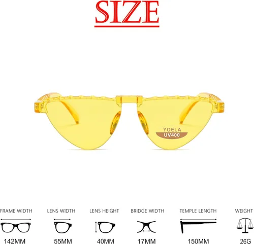 Vista 7 de OLIN Yoela Triangle Rimless Sunglasses One Piece Colored Transparent Sunglasses For Women and Men