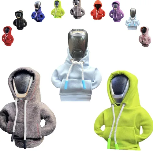 Vista 35 de Funda para palanca de cambios de automóvil, suéter divertido con pomo de palanca de cambios, sudadera con capucha para decoración y protección