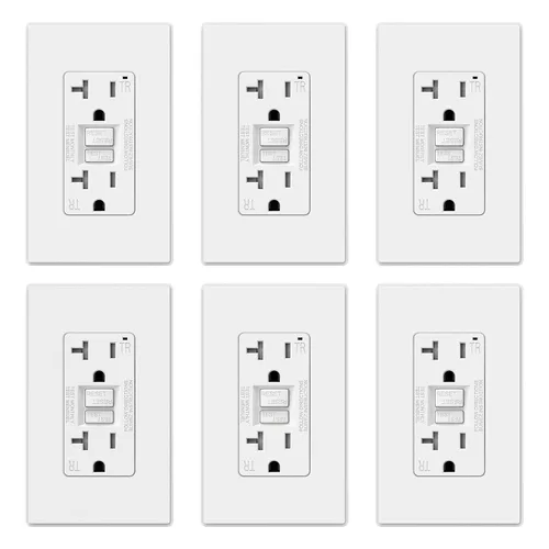 Vista 52 de ELEGRP Toma GFCI de 15 amperios, toma eléctrica GFI de autoprueba con diseño más delgado, receptáculo GFCI resistente a manipulaciones TR
