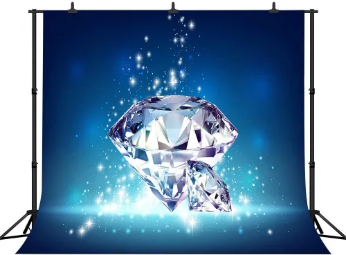 Vista 13 de Telón de fondo de diamantes brillantes para decoración de boda, gemas de diamantes de cristal grandes (sin brillantina), telón de fondo de fotos