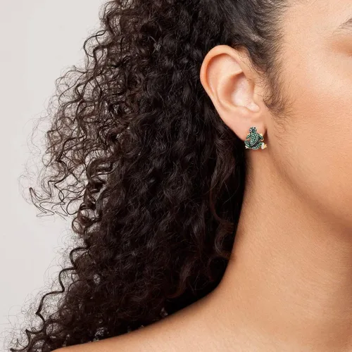 Vista 4 de Santuzza Aretes de plata de ley 925 chapados en oro para mujer