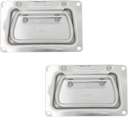 Vista 8 de 2 manijas con resorte, funda de hardware resistente para muebles, funda de anillo para caja de pecho, gabinete y altavoz con agarre de goma montado