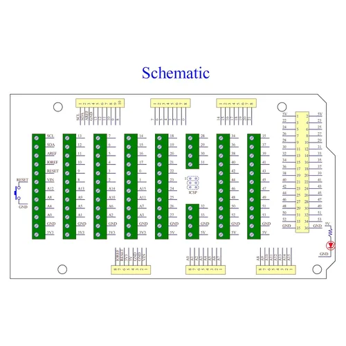 Vista 5 de Módulo de Escudo Breakout con Bloque de Terminales de Tornillo para Arduino MEGA-2560 R3
