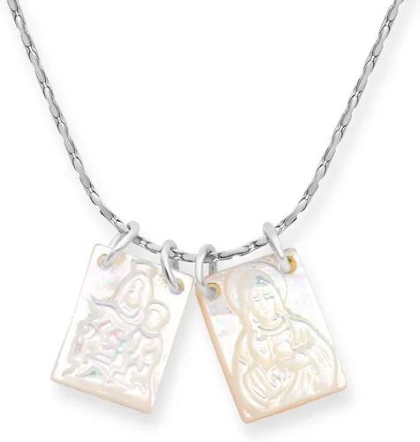 Vista 15 de Collar con Escapulario Católico - Escapulario de la Virgen del Carmen - Colgante de la Virgen María - Joyería de Escapularios Católicos