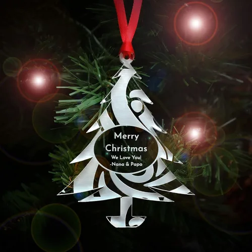 Vista 15 de LHS Adornos de Navidad personalizados para 2023 Decoraciones de copo de nieve para árbol, acrílico transparente resistente a roturas
