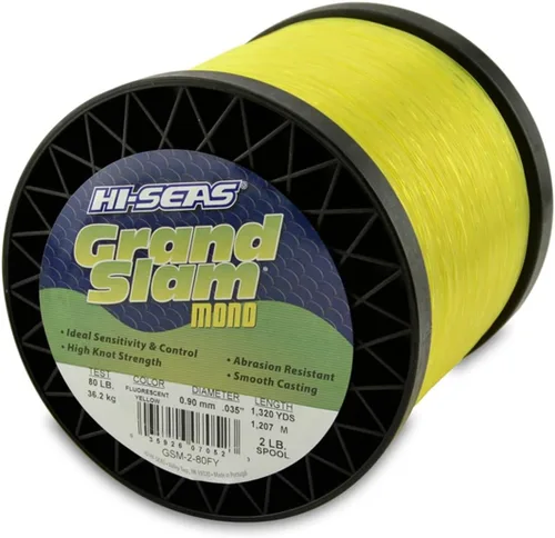 Vista 40 de HI-SEAS Grand Slam - Sedal de pesca de monofilamento, fuerte y resistente a la abrasión, en agua dulce y salada transparente, rosa, verde, azul