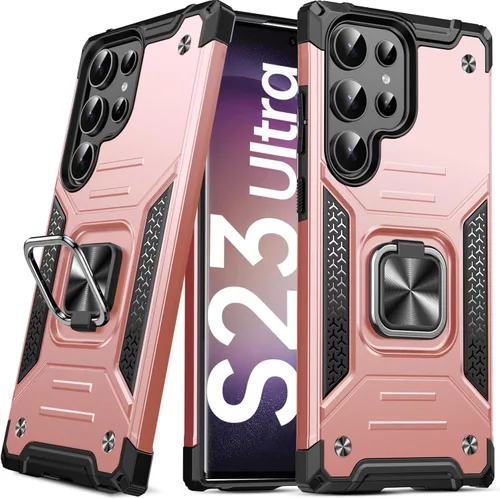 Vista 104 de DASFOND Diseñada para funda Galaxy S8 con soporte, anillo metálico giratorio mejorado de 360°, soporte kickstand de grado militar, resistente a