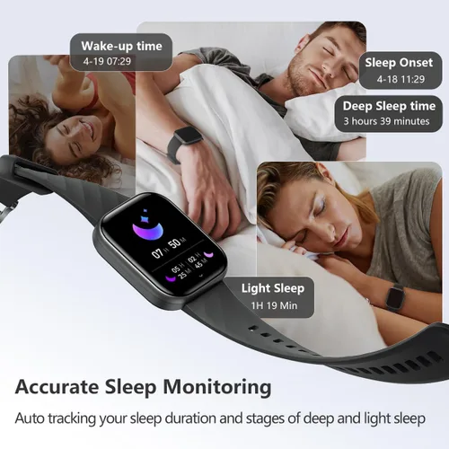 Vista 4 de FITVII Reloj Inteligente de Salud y Fitness (Responder/Realizar Llamadas), Reloj Inteligente con Monitoreo de Frecuencia Cardíaca y Presión Arterial