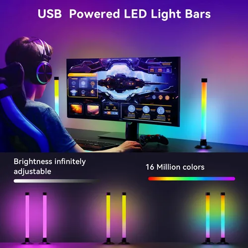 Vista 3 de Ledagic Barra de Luz LED con Sincronización de Música, Retroiluminación de TV que Cambia de Color con Aplicación y Control Remoto, Barra de Luz RGB