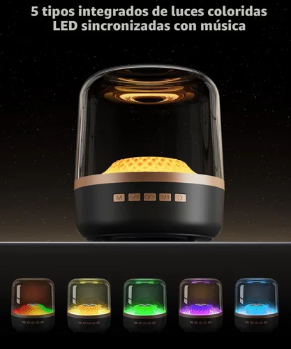 Vista 4 de Altavoz Bluetooth con sonido HD y luces, inalámbrico portátil, batería de larga duración, emparejamiento TWS, para el hogar, fiesta, al aire libre