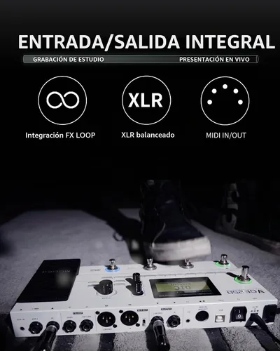 Vista 5 de MOOER Procesador de múltiples efectos GE250 con bucle FX, captura de tono, función MIDI, ecualizador global, máquina de batería, looper estéreo