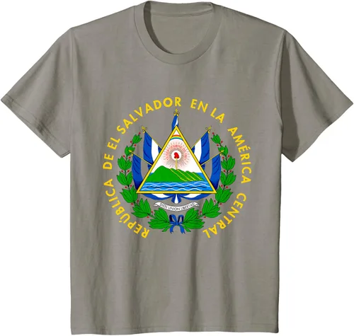 Vista 34 de Camiseta con diseño de emblema de la bandera de El Salvador