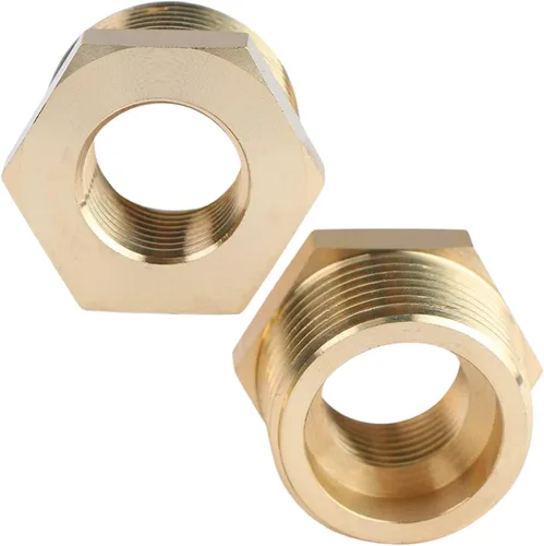 Vista 5 de 2 piezas 1" NPT macho x 1/2" NPT hembra buje hexagonal adaptador de accesorios roscados reductor de latón de CX WONDERLAND