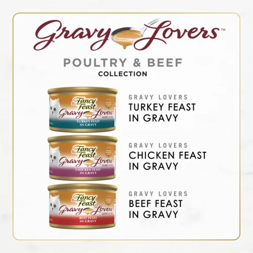 Vista 2 de Purina Fancy Feast, Paquete de comida gourmet húmeda para gatos, (24), 3 oz en latas, 0