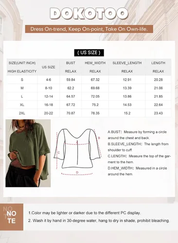 Vista 6 de Dokotoo Camisetas de verano 2024 para mujer, camisetas sueltas de gran tamaño, camisetas básicas